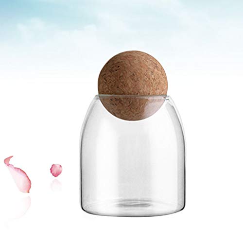 Hemoton Frasco de Vidro de 500 Ml Com Tampa Hermética de Madeira Com Tampa de Madeira Frasco de Doce