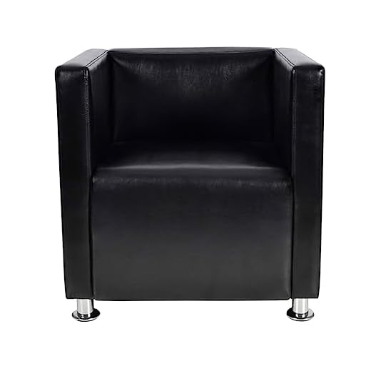 vidaXL Fauteuil Design de Cube Cuir Synthétique Noir Chaise Sofa Salon Maison