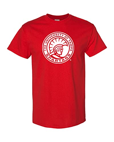 University of Tampa UT Circle Unisex Short Sleeve T-Shirt (Red X-Large) - UT Spartans Apparel