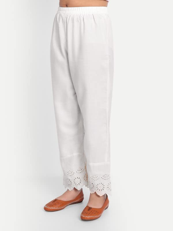 Image of Modish Couture Kid's Girl Stylish Fashionable Self Design Kurta & Plazzo Set (Musterd &White) - MDCT 021