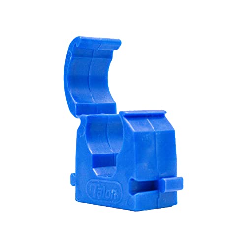 Talon - 22mm Single Hinged Pipe Clips - Pack of 20 - Blue - 360° Fixing for Pipework - Temperatures Up to 85°C (185°F) - Safe for Use On Plumbing, Gas and Air Conditioning Pipe - UV Stabilized