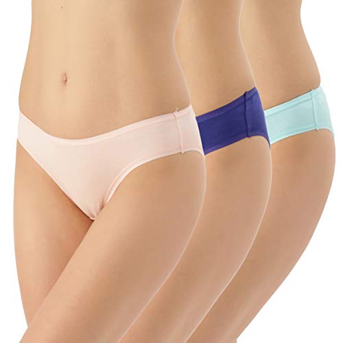 Image of Amante Solid Low Rise Cotton Bikini Panty Pack(Pack of 3)
