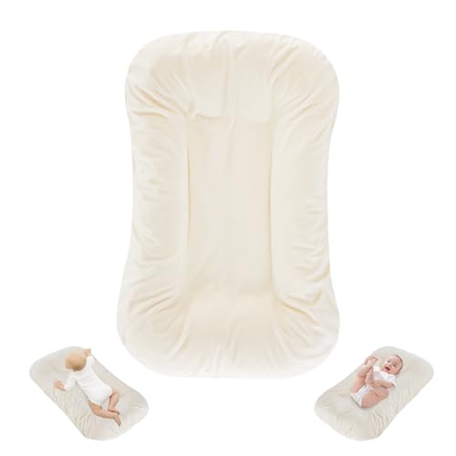 Huggynest Infant Lounger for Newborn, Baby Lounger for Baby 0-12 Months Sleeping, Portable Breathable Baby Nest Pillows for Home and Travel in Bed - White