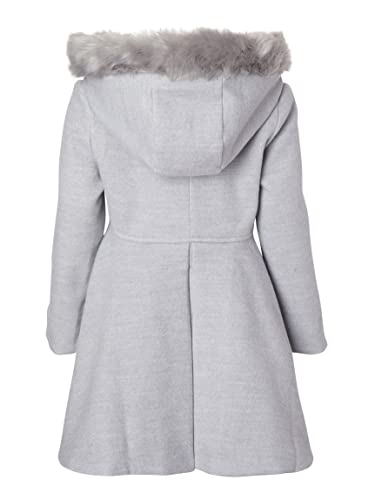 Cremson Girls' Wool Look Single Breasted Hooded Long Winter Dress Coat Outerwear2