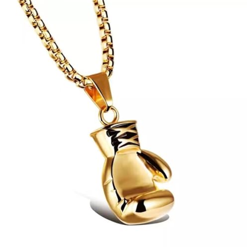 Boxing Gloves Necklace for Men, Punk Chain, Goth Glove Charm Pendant, Stainless Steel Necklace for Men Women