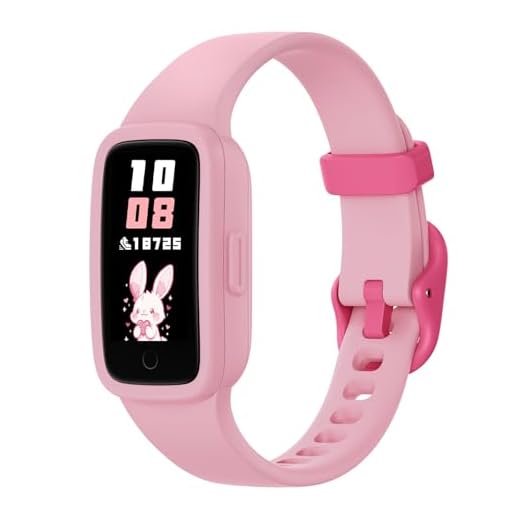 BIGGERFIVE Vigor 3 Pulsera de Actividad para Niños, Reloj Inteligente con Pantalla AMOLED, Funciona Sin App ni Móvil, Impermeable 3ATM, Monitor Ritmo Cardíaco y Sueño para Niñas de 5-15 Años, Rosa