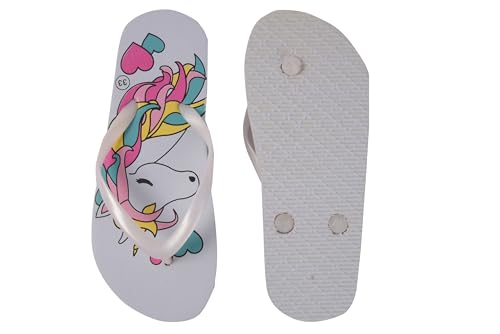 Image of Yellow Bee Unicorn Thong Slippers for Girls - Pink, Cool Summer Slippers for Home, Cute Slippers /Chappals for Girls Wearing at Home or Playing, Non-Slip and Lightweight Slippers
