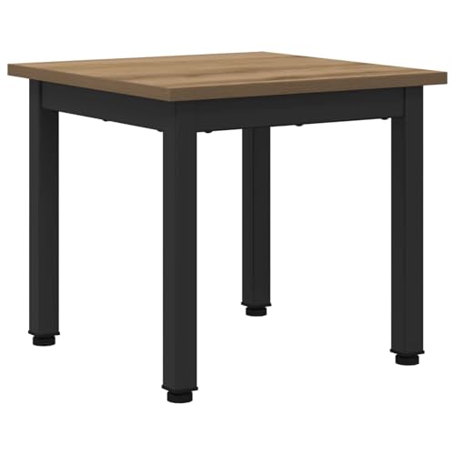 QJBSAVVA Table Basse Carrée Chêne Artisan 40x40x36 cm, Table d'Appoint Moderne en Bois d'Ingénierie et Métal, Bout de Canapé Minimaliste et Robuste pour...