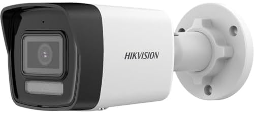 HIKVISION 2 MP Wireless 1080P Smart Hybrid Light Outdoor Bullet Network IP CCTV Camera Built-in Mic with Day/Night Color Vision, Motion Detection [DS-2CD1023G2-LIU] + USEWELL RJ45, White