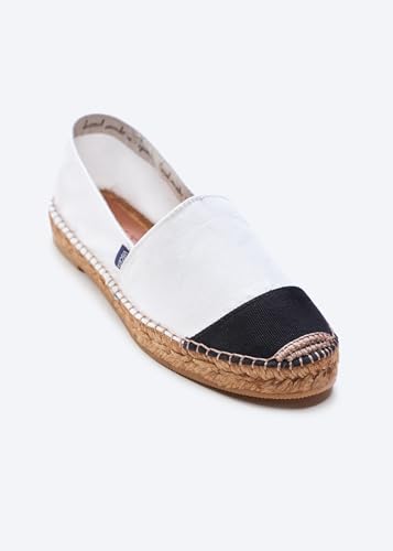 Image of VISCATA Barceloneta Espadrille Canvas Women's Flat Slip On Shoes Handmade in Spain Fashionable Organic Cotton Canvas Lightweight Material with 100% Natural Jute Midsole for All Casual Occasions