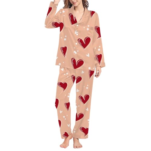 Womens Lounge Sets,Womens Long Sleeve Pajama Sets Sleepwear Butto...