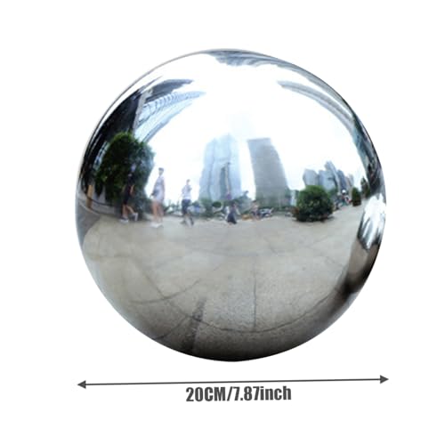 Weduspaty Gazing Ball Spiegel Gepolijst Glad Holle Rvs Gazing Globe Reflecterende Decoratieve DIY Plated Gazing Ballen voor Garden Plaza, Zilver - Afbeelding 6