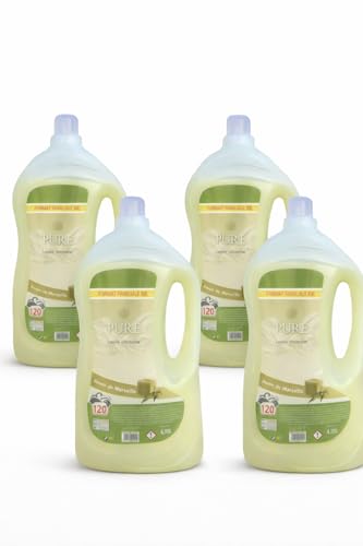 Pure: detergente concentrado de 4 l jabón de Marsella – juego de 4 x 4 l