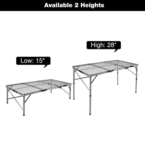 image for REDCAMP 48x24 Long Folding Grill Table for Outside, Lightweight Portab