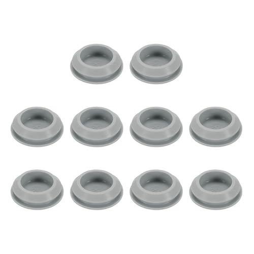 uxcell 10 pcs Bouchon trou 7/8 po (23mm) gel imperméable gris
