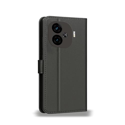 Image of AIBEX Shock Proof Flip Compatible for iQOO Neo 10R 5G Flip Cover Leather Finish | Inside TPU with Card Pockets | Wallet Stand | Complete Protection Flip Case - Black