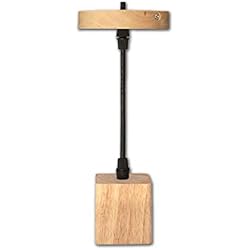 Lamparas De Sal Natura TECNOLUX EURO Lámpara Iluminación colgante madera Rosca E27 para el Restaurante Dormitorio Sala de Estudio 6.5x6x6 diámetro color naturar