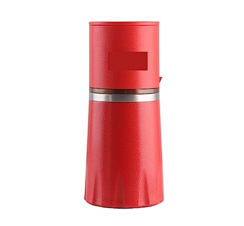 DANNMPX Cafetera Francesa Taza de molienda café 4 en 1 Cafetera Multifuncional Molinillo Granos Manual Café(Rot)