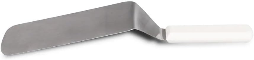 Soro Essentials- 8" x 3" Stainless Steel Cake Turner Spatula with Offset Blade and White Color Handle- Turner Spatula Griddle Scraper and Pancake Flipper Great Flat Top Griddle