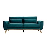 canapé scandinave bleu canard convertible Dimensions assise : L148 x P58 x H43 cm