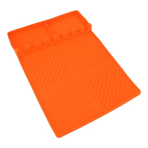 Hamwesh Grill Mat for Outdoor Grills Heat Resistant Silicone Mat with Anti Slip Oilproof Reusable Design for BBQ Charcoal Flat Top Gas and Smokers (Orange)