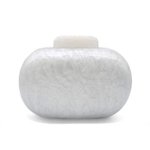 Image of Acrylic Evening Clutch Bag for Women Shell Shape Shoulder Crossbody Bag Glitter Marble Purse Handbag
