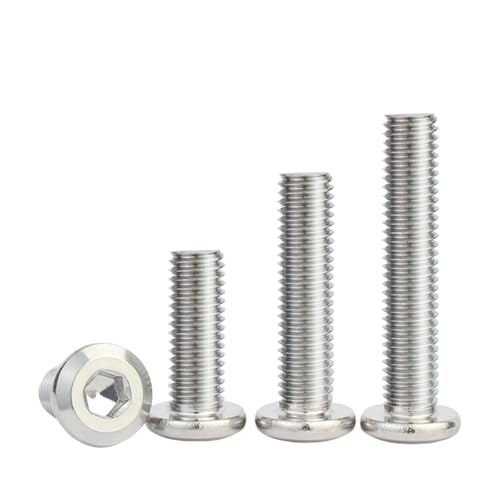 WEIHU(せき湖) 大型フラットヘッド家具リベットネジ六角接続ジョイントボルトM3 M4 M5 M6 M8 A2 304ステンレス鋼(45mm,M5 (10pcs))