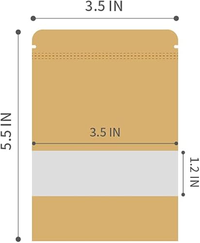 Miniatura 2 de 247 Bags - 100 bolsas de pie, bolsas de papel kraft con ventana, 3.5 x 5.5 pulgadas, resellables, Ziplock, termosellables para uso doméstico y