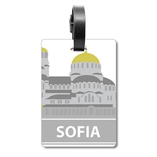 Étiquette d'identification pour valise Sofia Bulgarie gris robuste