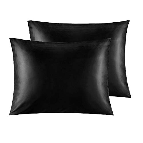 NTBAY Zippered Satin Pillowcases, Super Soft and Luxury Standard Pillow Cases Set of