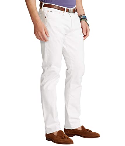 Polo Ralph Lauren Varick Slim Straight Jean Hudson White 40 30
