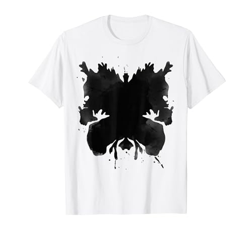 Aesthetic Moth Ink Blot Rorschach Psychology Student Teacher T-Shirt, Men, White, Large