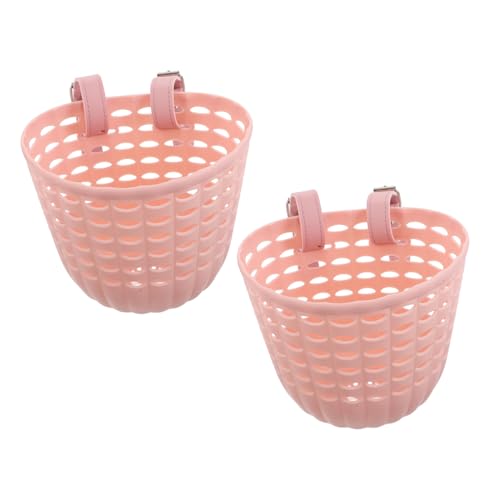 BESPORTBLE 2pcs Toddler Bike Basket: Portable Plastic Front Basket for Kids' Bikes Scooters Tricycles Installation for Carrying Toys and Snacks