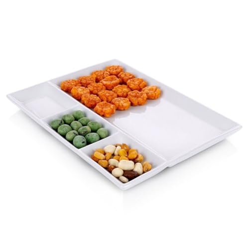 HTI-Living Assiette à fondue - Rectangulaire - Brillante - Traditionnelle - Passe au lave-vaisselle et au micro-ondes - Moyen - 1 pièce