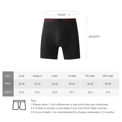 Mens Boxer Briefs 50s Ultra Soft Cooling Underwear for Men Tagless No Ride Up