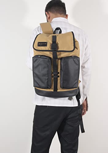 Image of Reuleaux Canvas Matty Backpack Leather Classic Travel Laptop Bag Laptop Office /School /Travel /Business Water Resistant - Fits Up to 15.6 Inch Laptop Notebook