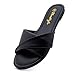 Herstyle Flat Sandals for Women, Casual Slide Sandals with Cushioned Footbed, Slip On Open Toe Summer Shoes for Beach Travel Everyday Wear, Black, Size 8.0, Marlena