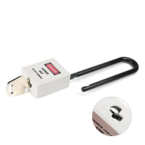 Image of Lockout Tagout Locks Safety Padlock Loto Locks Keyed Alike PA Lock Out Tag Out Steel Shackle Small Luggage Padlocks White 1PCS