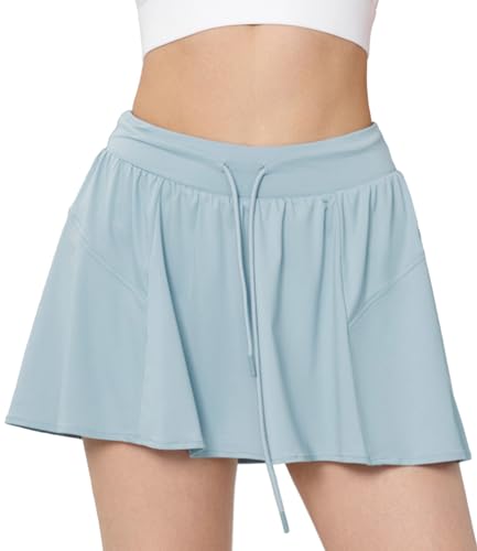 Jupe de tennis plissée pour femme avec short intégré et poches taille haute