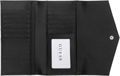 GUESS Women's Basira Logo Embossed Slim Trifold Wallet Clutch Bag - Black3