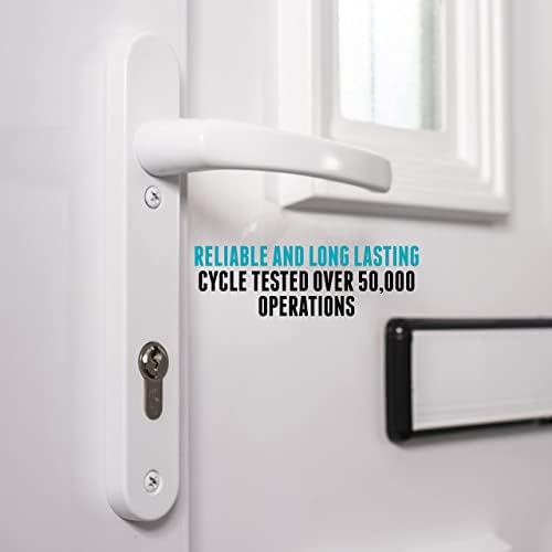 UPVC Door Handles Set - White - Lever/Lever - 92mm PZ (Centres) - 122mm Screw to Screw - Backplate 212mm X 34mm - UPVC Door Handle - White Replacement UPVC Door Handles - PVC Door Handle