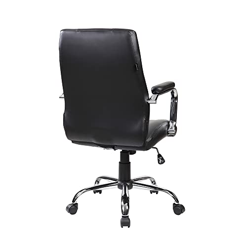 Rocada Ergonomischer Schreibtischstuhl | Bürostuhl | Stuhl mit Rollen und Armlehnen | Verstellbarer Stuhl | Schwarz
