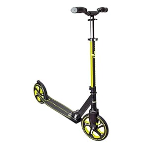 Muuwmi Unisex Jeugd Aluminium Scooter Pro 215 mm, zwart/limoen, één maat