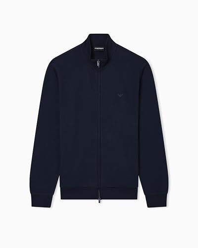 Emporio Armani MAN'S BASIC TERRY OPEN SWEATSHIRT BLUE M