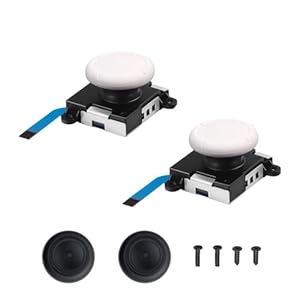 Jaoystii Switch Joycon 3D Analog Joystick-Kappen Set Weiß