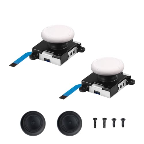 Jaoystii Switch Joycon 3D Analog Joystick-Kappen Set Weiß