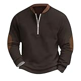 Genérico Sudaderas Hombres Sin Capucha Media Cremallera Termica Moda Otoño Sweatshirt Ethnic Baratas Ropa Deportiva Hombre Holgada Patchwork Sweater Retro San Patricio 2#café 3XL XG