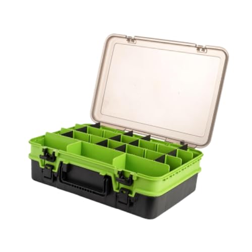 Shamiina 餌の収納ボックスフィッシングボックス取り外し可能な仕切りを備えたポータブルジグソルトウォーター用のコンテナボックスフィッシングアクセサリーボックス, 緑