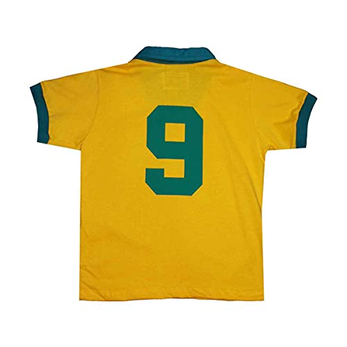 Camisa Polo Brasil Liga Retrô Infantil Amarela 6 4 Camisa Polo Brasil Liga Retrô Infantil Amarela 6 - Imagem 4