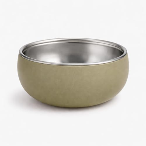 Image of Stainless Steel Baby Feeding Bowl with Silicone Cover | Non-Slip, BPA Free, Safe for Infants & Toddlers,Olive Green